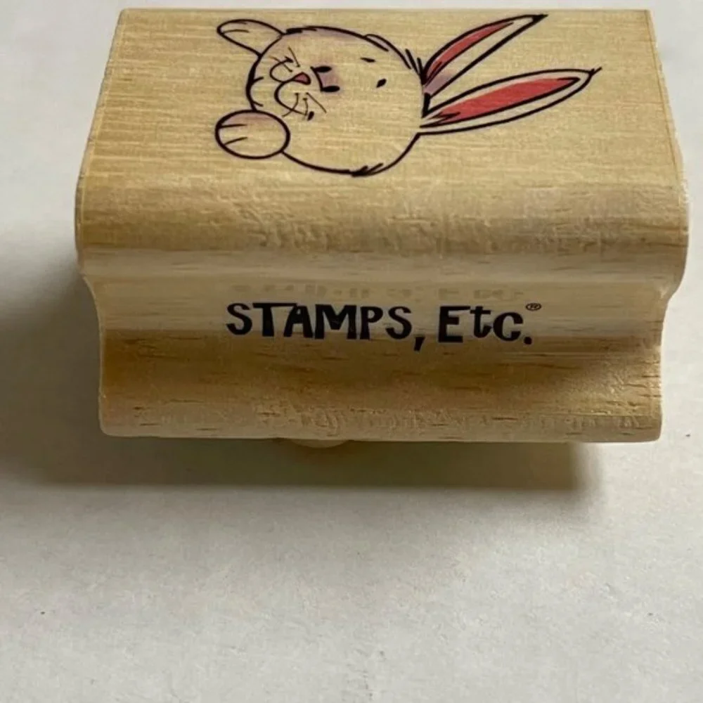 Easter Bunny Wooden Stamp Scrapbooking Arts Holiday Wood Mount  Crafts DIY Card